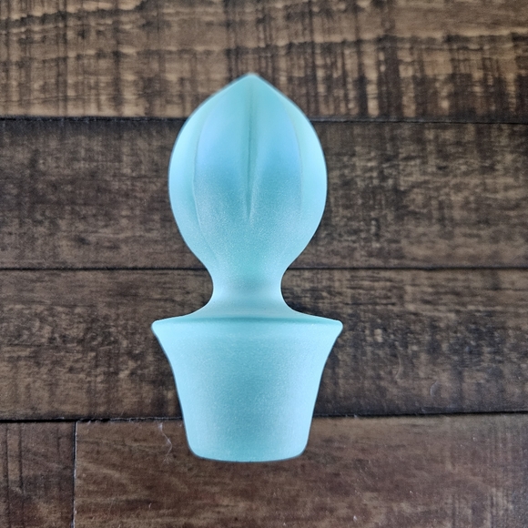 Fenton Sea Mist Green Decanter With Stopper Hand Painted Signed Rare Vtg - Picture 12 of 14